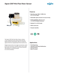 Thumbnail of document Data Sheet - 2507 Mini Flow Sensor